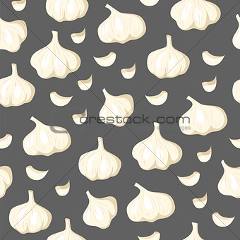 Elegant vegetable garlic seamless pattern