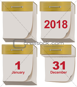 Set tear off calendar 2018