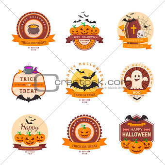 Halloween party badge design.