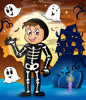 Boy in Halloween costume theme image 2