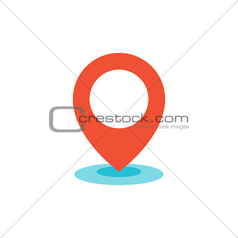 Geo location pin icon flat