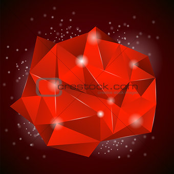 Red Polygonal Stone
