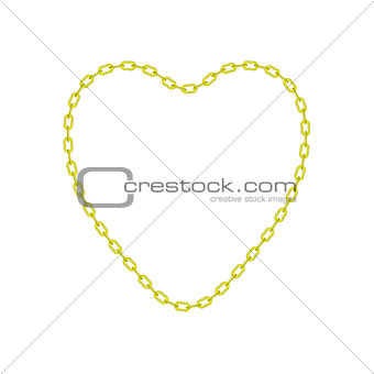 Yellow chain in shape of heart
