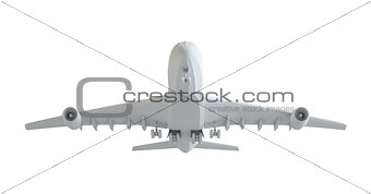White airplane. Isolated