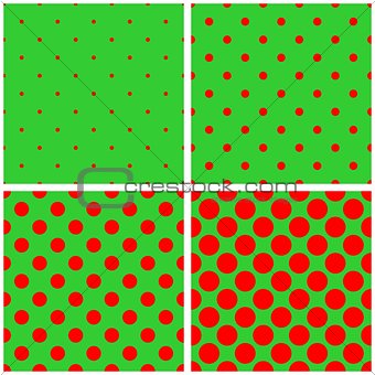 Tile red and green vector pattern set