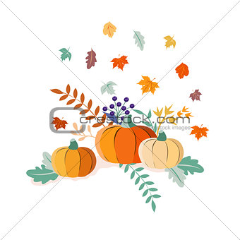 Autumn harvest and Thanksgiving Day poster design
