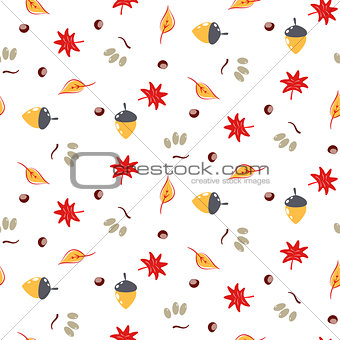Autumn foliage seamless vector pattern.