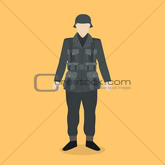 german ww2 solider infantry standing with uniform isolated