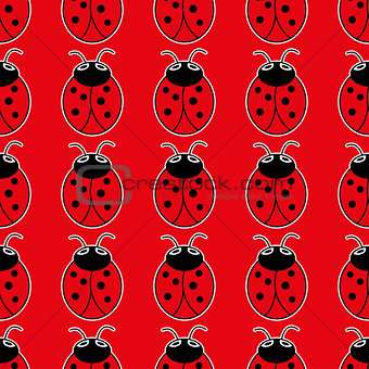 Ladybug seamless pattern art background