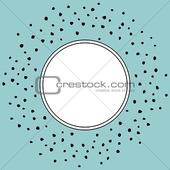 Vector frame with dots on mint green background