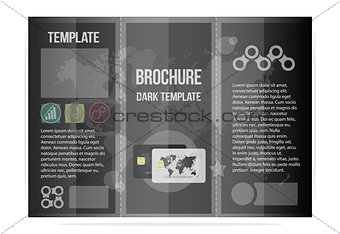 Black template brochure, business cool design. For the Bank and credit institutions.