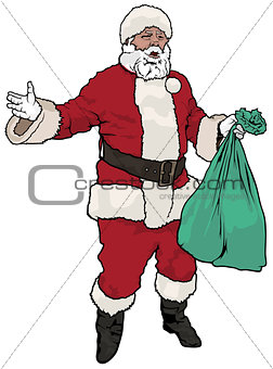 Santa Claus Holding Sack