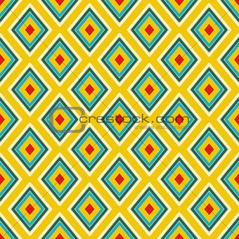 Textile print bright rhombuses repeat vector pattern.