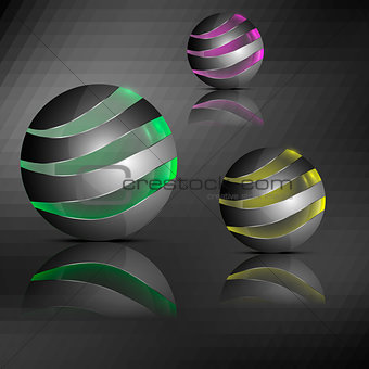 Spheres with transparent stripes