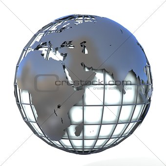 Polygonal style illustration of earth globe, Europe and Africa v