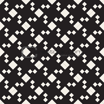 Crosshatch vector seamless geometric pattern. Crossed graphic rectangles background. Checkered motif. Seamless black and white texture of crosshatched lines. Trellis simple fabric print.