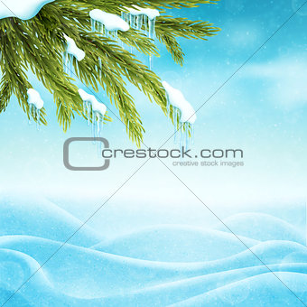 Realistic winter background