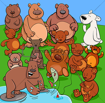 bears animal characters cartoon illustration