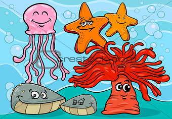 sea life cartoon animal characters