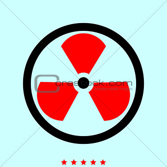 Sign radioactive it is icon .