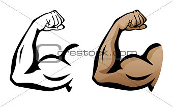 Muscular Arm Flexing Bicep Illustration