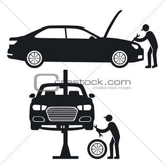 car repair with mechanic