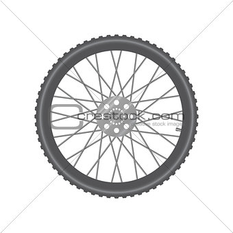 Black metallic bicycle wheel