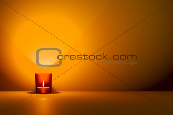 red candle with space for your content