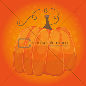 cartoon pumpkin on orange color background - halloween