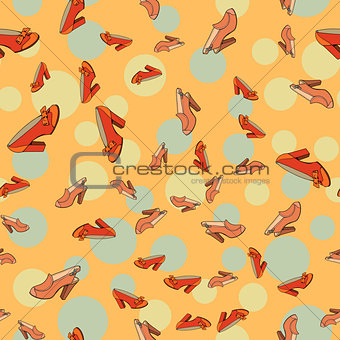 Red women shoes seamless pattern fashion background