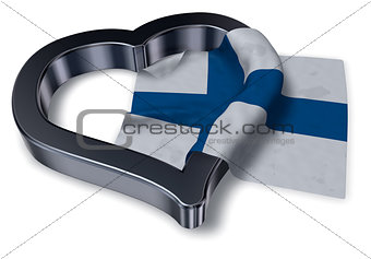flag of finland and heart symbol - 3d rendering