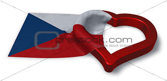 flag of the czech republic and heart symbol - 3d rendering