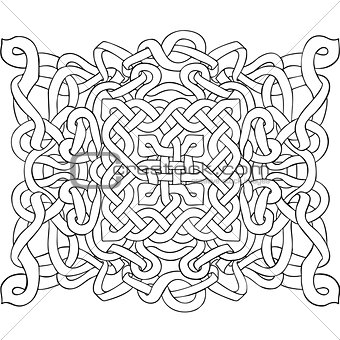 Celtic black and white pattern. Scandinavian ornament. Ribbon background. Vector illustration.
