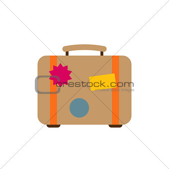 Suitcase icon flat