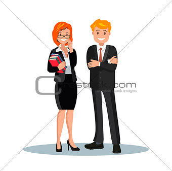 A set of business couple symbols of a man and a woman.