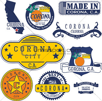 generic stamps and signs of Corona, CA