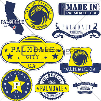 generic stamps and signs of Palmdale, CA