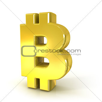 Bitcoin 3D golden sign