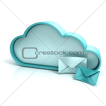 Cloud letter 3D computer icon