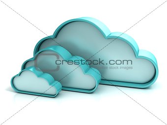 Clouds 3D computer icon