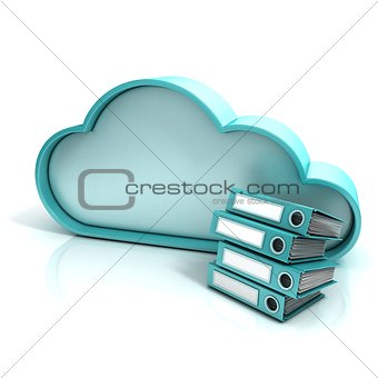 Cloud folder 3D computer icon