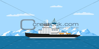 icebergs and ship