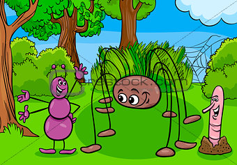 ant and opilion insect cartoon characters