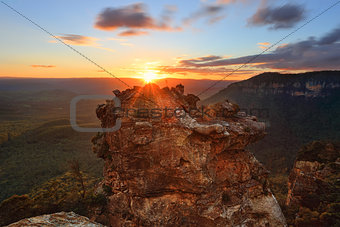 Sunset mountains Katoomba and Megalong Valley Australia