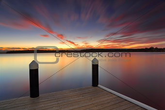 Serene sunset at Kikatinalong jetty Australia