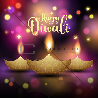 Decorative Diwali lamp background 