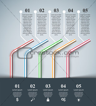 Five cocktail tube - business infographic