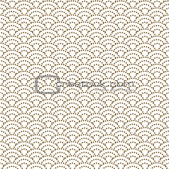 Japanese wave dotted traditional vector seamless pattern in gold line color style.