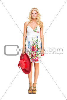 beautiful girl in summer dress