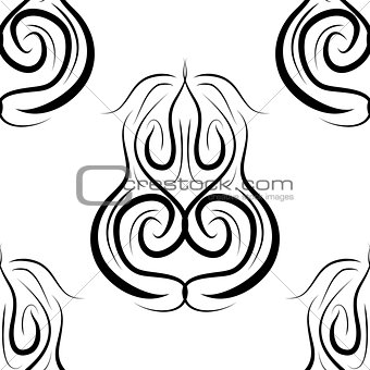 abstract black and white vector damask seamless pattern